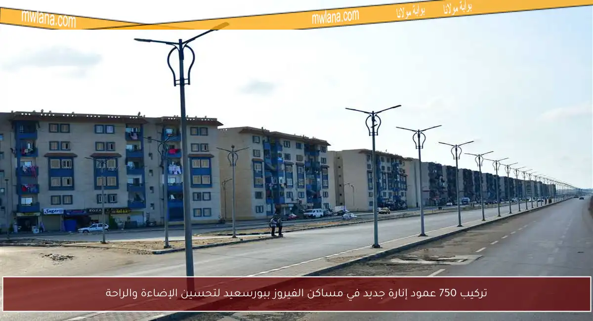 تركيب 750 عمود إنارة جديد في مساكن الفيروز ببورسعيد لتحسين الإضاءة والراحة