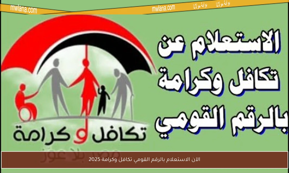 الآن الاستعلام بالرقم القومي تكافل وكرامة 2025 من موقع moss.gov.eg