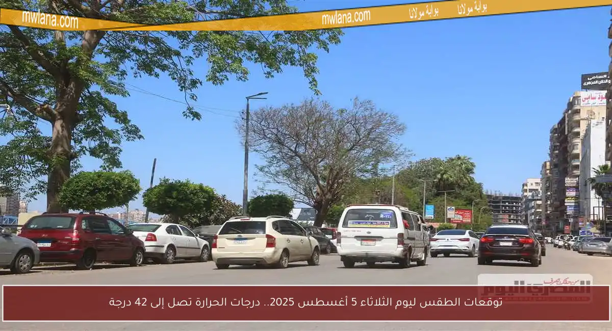 توقعات الطقس ليوم الثلاثاء 5 أغسطس 2025.. درجات الحرارة تصل إلى 42 درجة