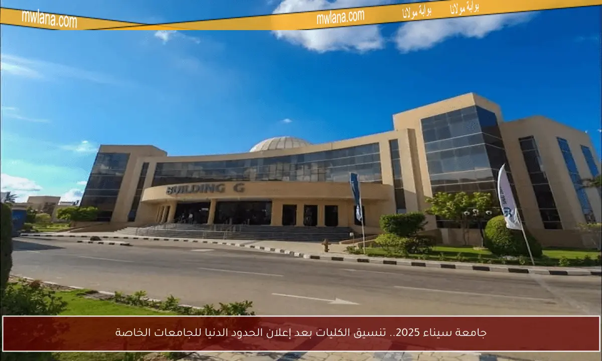 جامعة سيناء 2025.. تنسيق الكليات بعد إعلان الحدود الدنيا للجامعات الخاصة