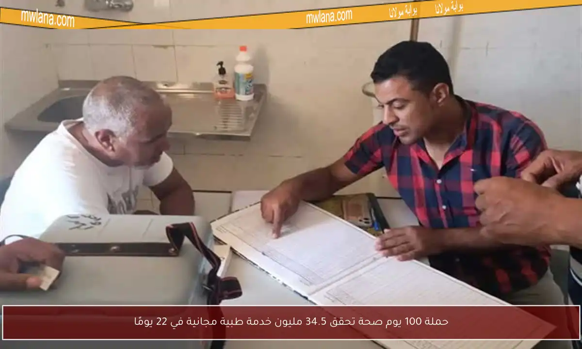 حملة 100 يوم صحة تحقق 34.5 مليون خدمة طبية مجانية في 22 يومًا