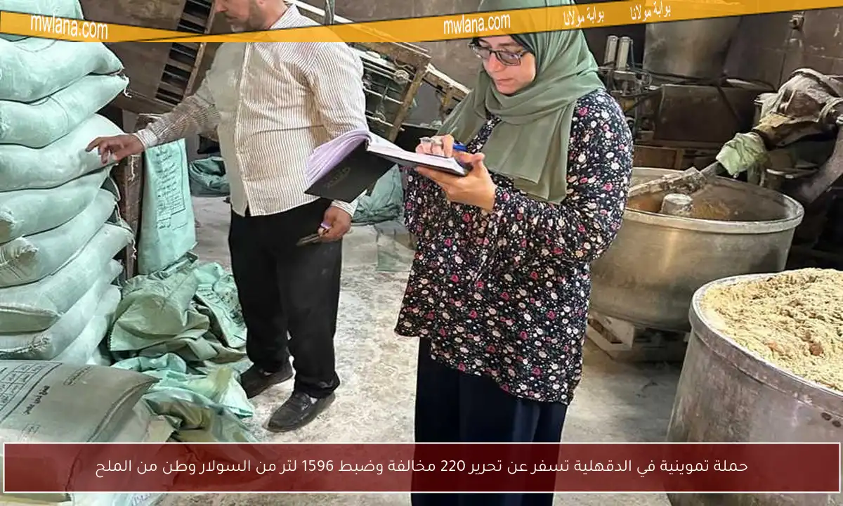 حملة تموينية في الدقهلية تسفر عن تحرير 220 مخالفة وضبط 1596 لتر من السولار وطن من الملح