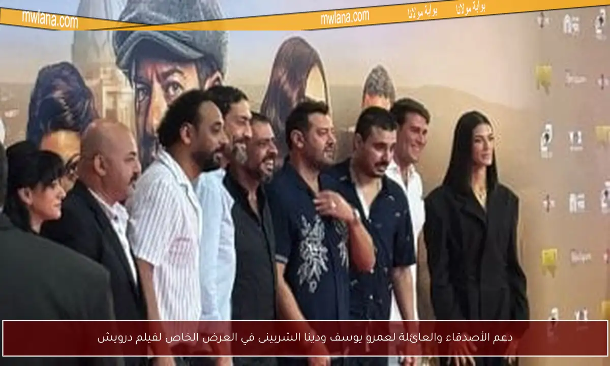 دعم الأصدقاء والعائلة لعمرو يوسف ودينا الشربينى في العرض الخاص لفيلم درويش