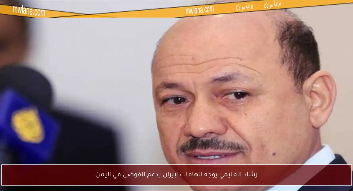 رشاد العليمي يوجه اتهامات لإيران بدعم الفوضى في اليمن