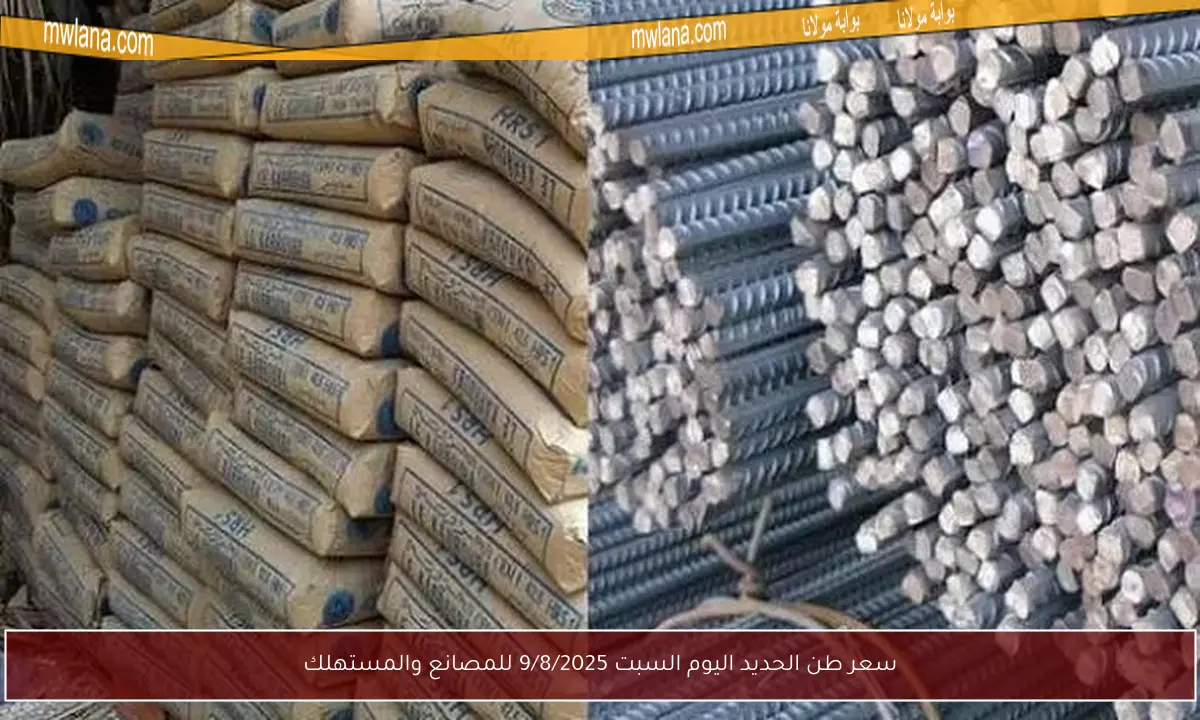 سعر طن الحديد اليوم السبت 9/8/2025 للمصانع والمستهلك