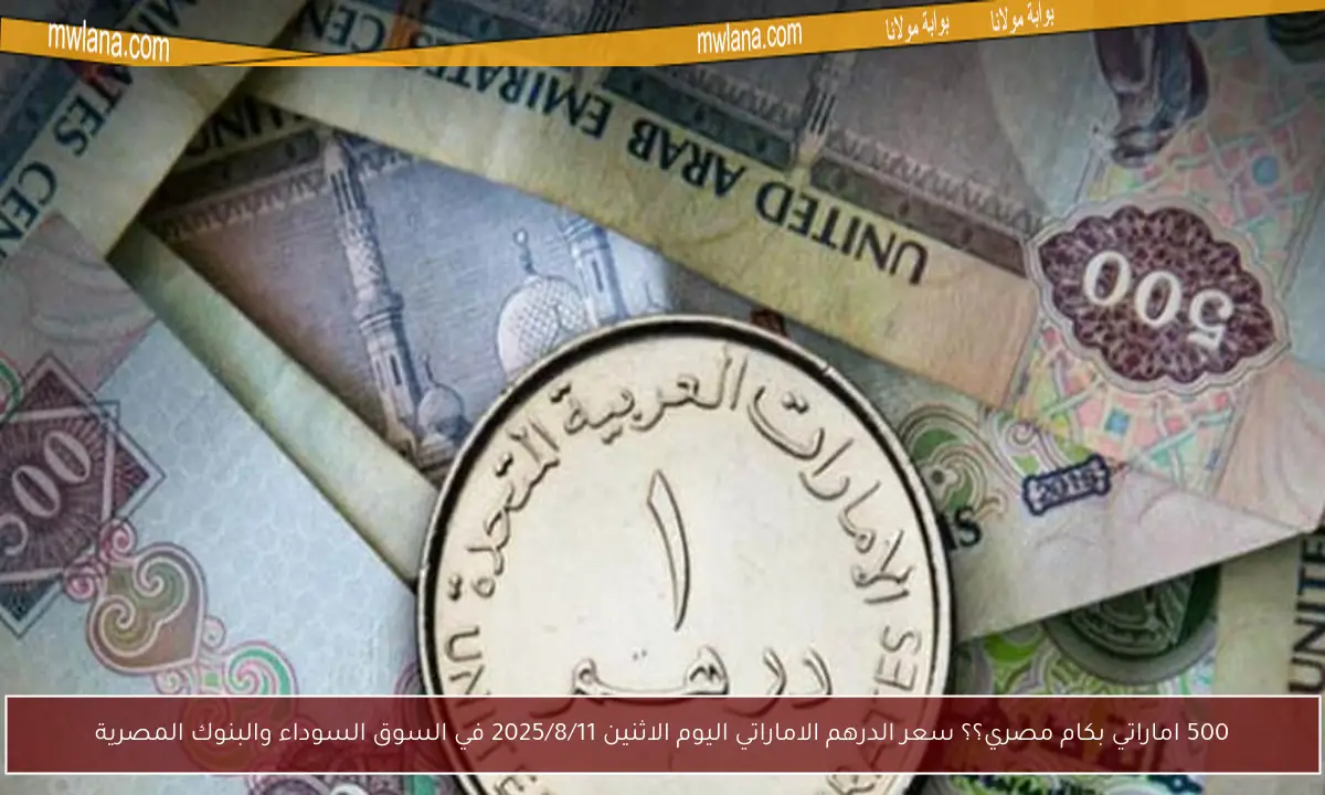 500 اماراتي بكام مصري؟؟ سعر الدرهم الاماراتي اليوم الاثنين 2025/8/11 في السوق السوداء والبنوك المصرية