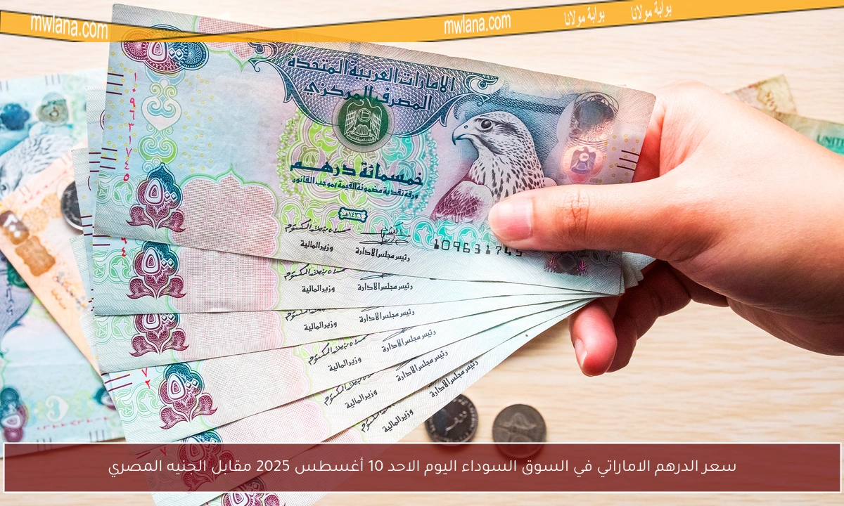 سعر الدرهم الاماراتي في السوق السوداء اليوم الاحد 10 أغسطس 2025 مقابل الجنيه المصري