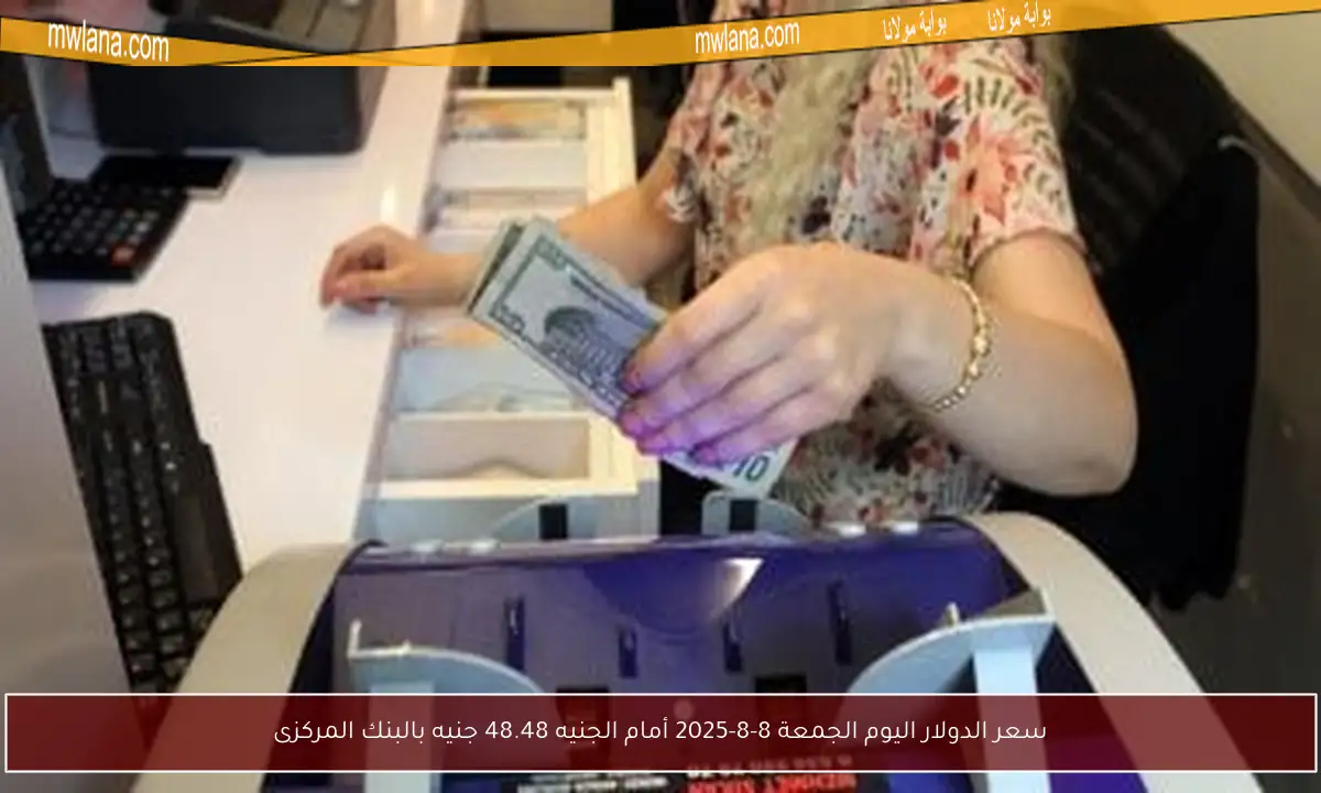 سعر الدولار اليوم الجمعة 8-8-2025 أمام الجنيه 48.48 جنيه بالبنك المركزى