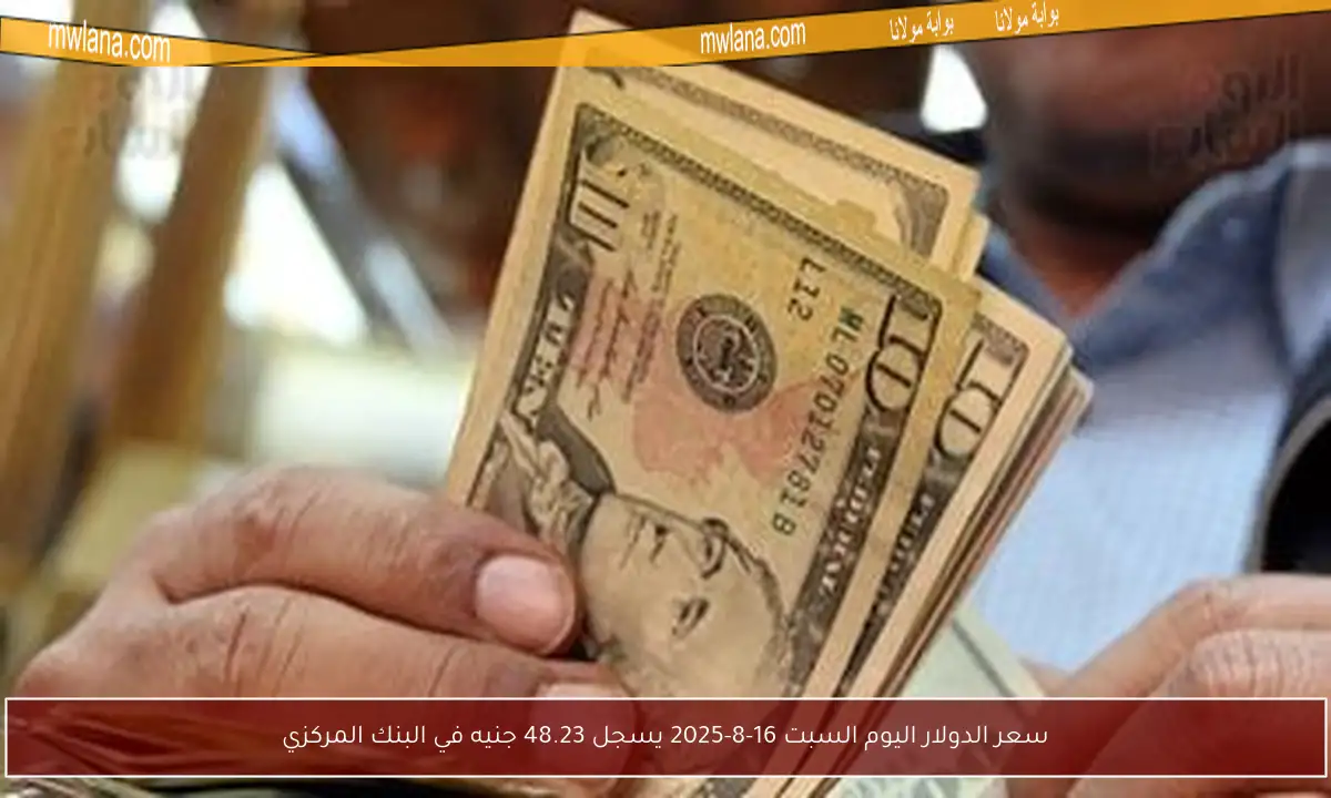 سعر الدولار اليوم السبت 16-8-2025 يسجل 48.23 جنيه في البنك المركزي