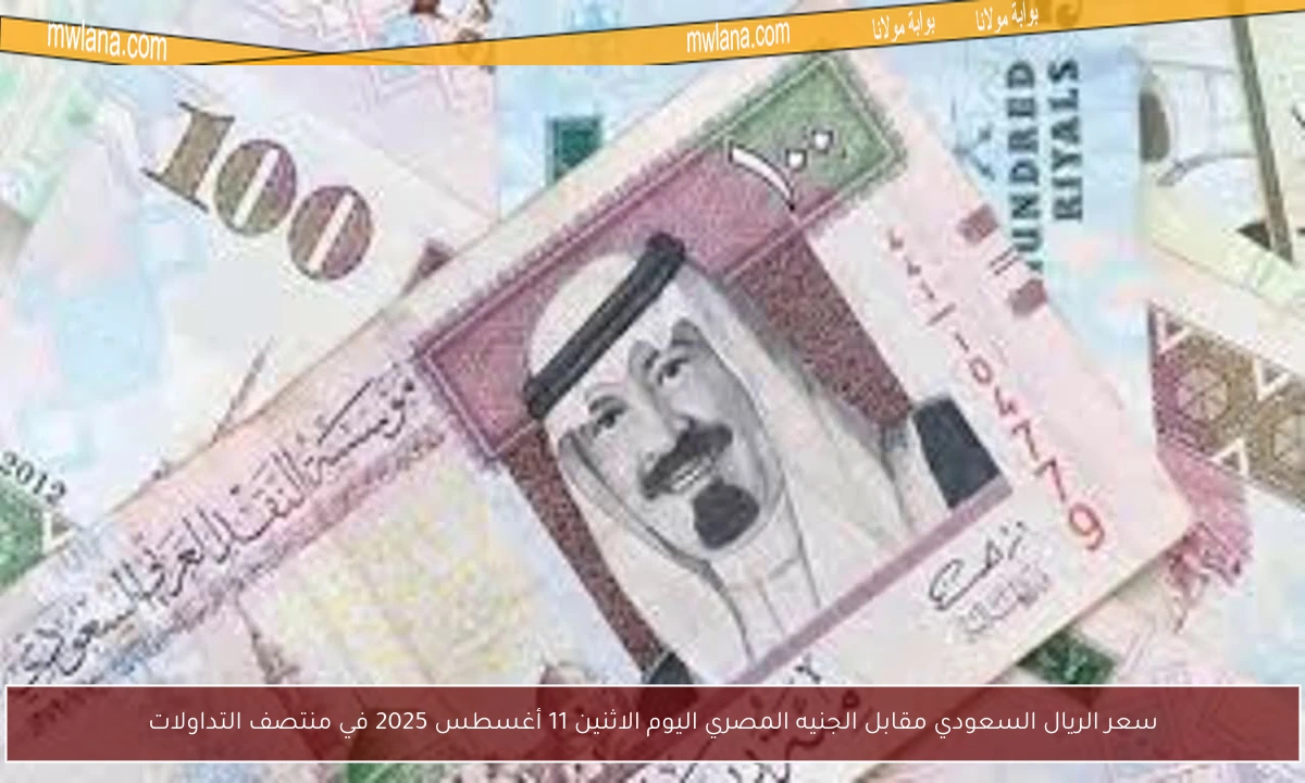 سعر الريال السعودي مقابل الجنيه المصري اليوم الاثنين 11 أغسطس 2025 في منتصف التداولات