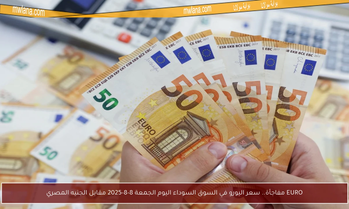 EURO مفاجأة.. سعر اليورو في السوق السوداء اليوم الجمعة 8-8-2025 مقابل الجنيه المصري