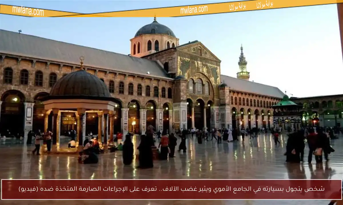 شخص يتجول بسيارته في الجامع الأموي ويثير غضب الآلاف.. تعرف على الإجراءات الصارمة المتخذة ضده (فيديو)