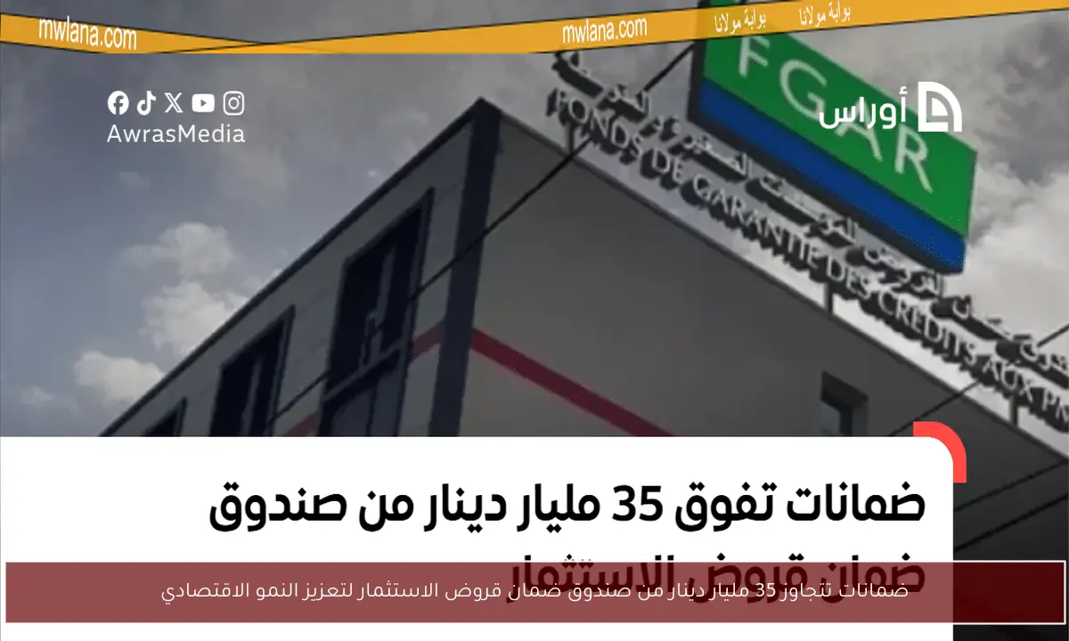 ضمانات تتجاوز 35 مليار دينار من صندوق ضمان قروض الاستثمار لتعزيز النمو الاقتصادي