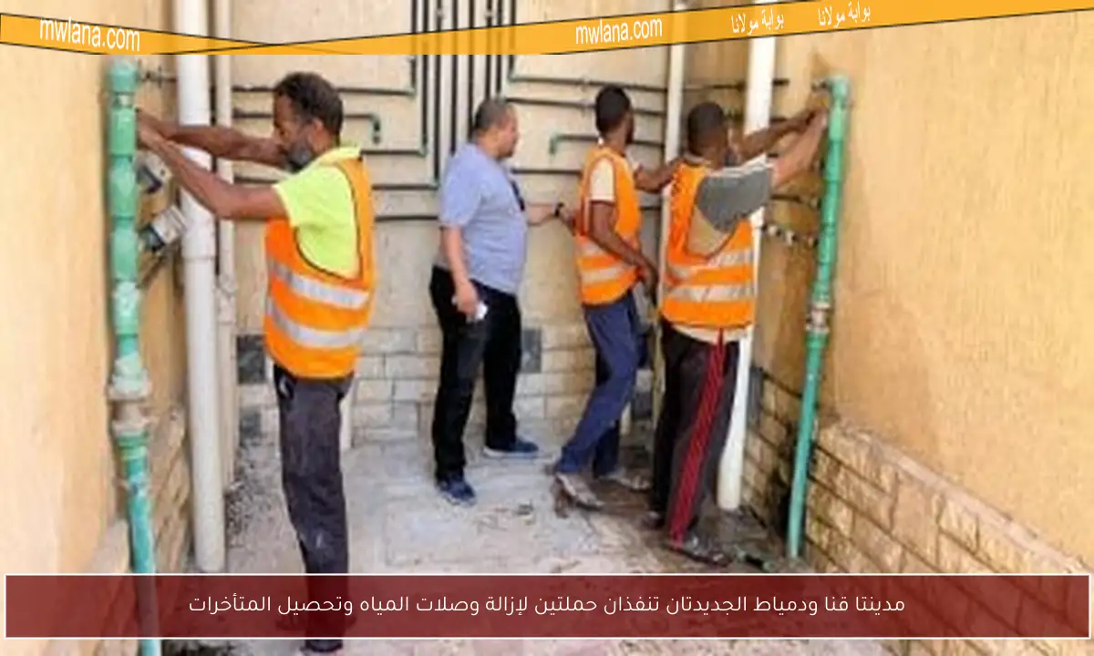 مدينتا قنا ودمياط الجديدتان تنفذان حملتين لإزالة وصلات المياه وتحصيل المتأخرات