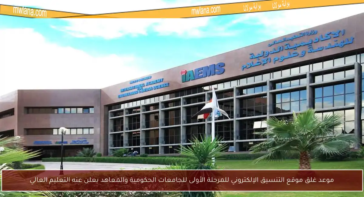 موعد غلق موقع التنسيق الإلكتروني للمرحلة الأولى للجامعات الحكومية والمعاهد يعلن عنه التعليم العالي