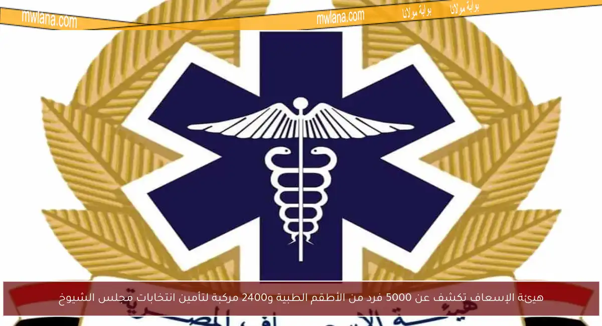 هيئة الإسعاف تكشف عن 5000 فرد من الأطقم الطبية و2400 مركبة لتأمين انتخابات مجلس الشيوخ