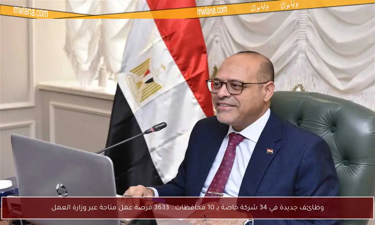 وظائف جديدة في 34 شركة خاصة بـ 10 محافظات.. 3633 فرصة عمل متاحة عبر وزارة العمل