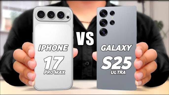 مقارنة مثيرة بين iPhone 17 Pro Max وGalaxy S25 Ultra من سيتفوق في الكاميرا والبطارية؟