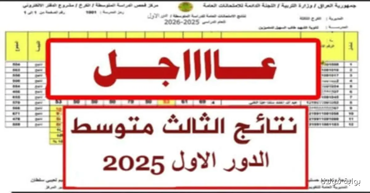 المراحل النهائية.. نتائج الثالث المتوسط دور ثاني 2025 تحميل مباشر جميع محافظات العراق
