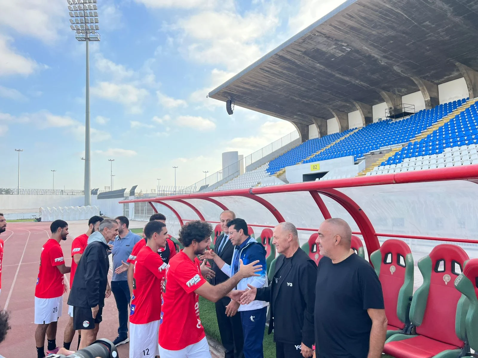 وزير الشباب والرياضة فى تدريب منتخب مصر