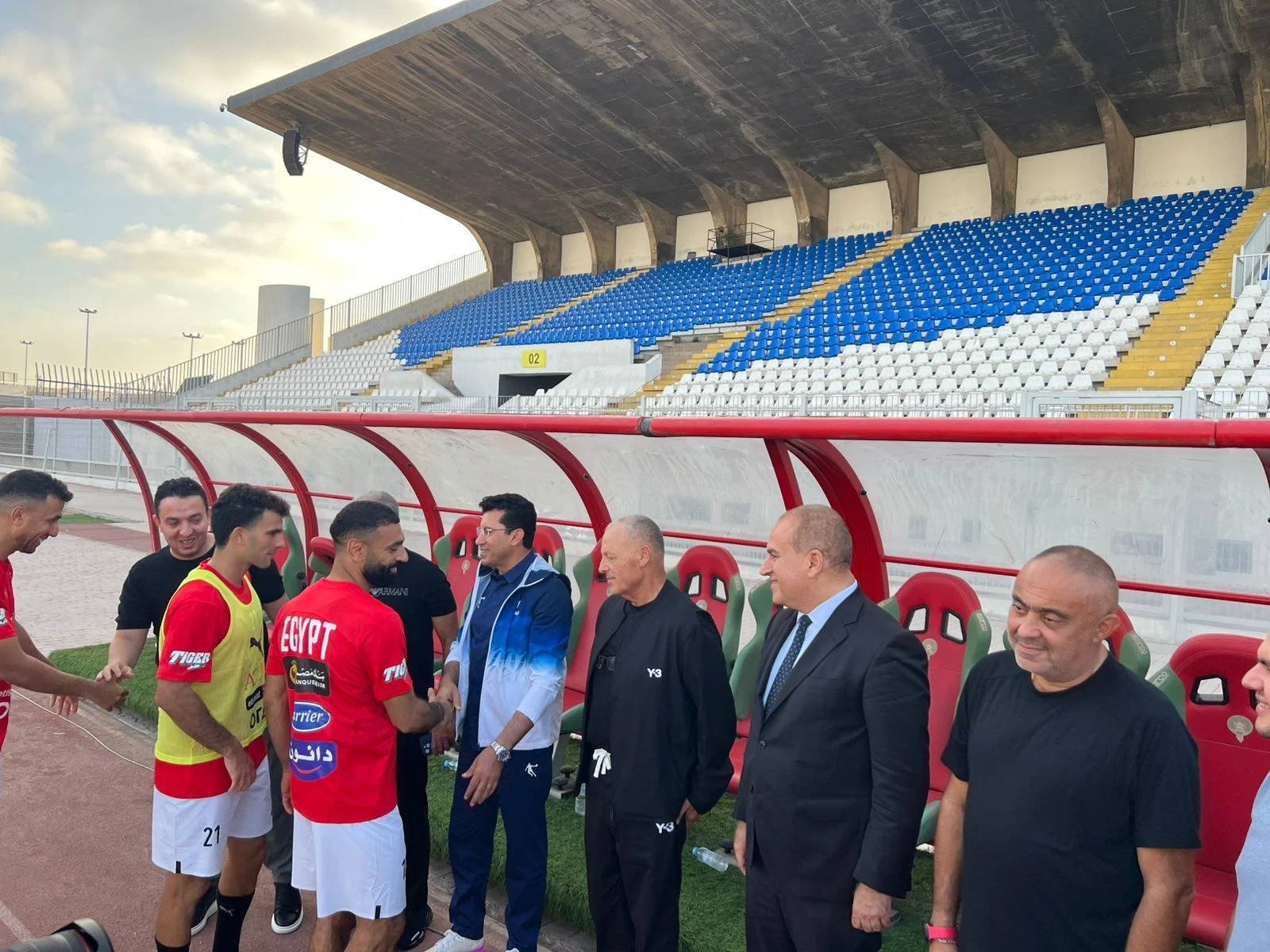 وزير الشباب والرياضة فى تدريب منتخب مصر