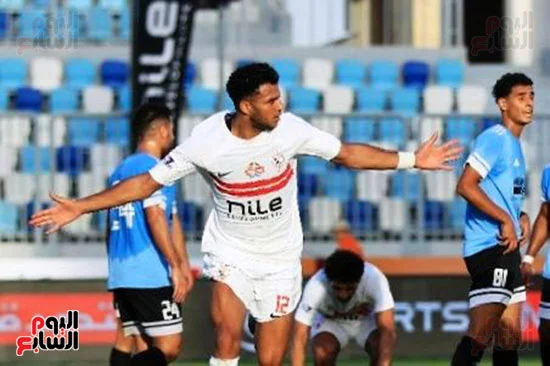 احتفال أحمد ربيع بالهدف